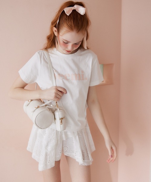 Seemi. byNICECLAUP（ シーミーバイナイスクラップ）の「【Seemi.】ロゴTシャツ（Tシャツ/カットソー・レディース・ネイビー/ピンク/オフホワイト・FREE）」の14枚目の写真