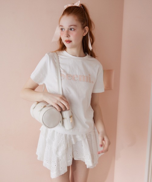 Seemi. byNICECLAUP（ シーミーバイナイスクラップ）の「【Seemi.】ロゴTシャツ（Tシャツ/カットソー・レディース・ネイビー/ピンク/オフホワイト・FREE）」の13枚目の写真