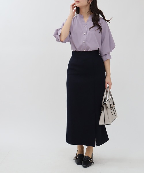 TRUDEA（トルディア）の「ボリュームスリーブスキッパーブラウス（シャツ/ブラウス・レディース・ホワイト/ラベンダー/ホワイト×ブルー/ピンクベージュ・MEDIUM/LARGE）」の3枚目の写真
