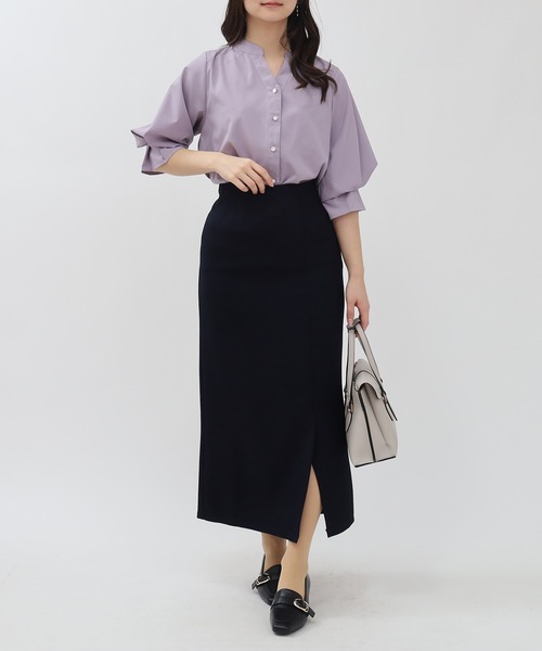 TRUDEA（トルディア）の「ボリュームスリーブスキッパーブラウス（シャツ/ブラウス・レディース・ホワイト/ラベンダー/ホワイト×ブルー/ピンクベージュ・MEDIUM/LARGE）」の14枚目の写真