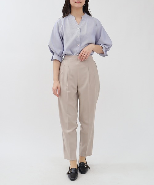 TRUDEA（トルディア）の「ボリュームスリーブスキッパーブラウス（シャツ/ブラウス・レディース・ホワイト/ラベンダー/ホワイト×ブルー/ピンクベージュ・MEDIUM/LARGE）」の8枚目の写真