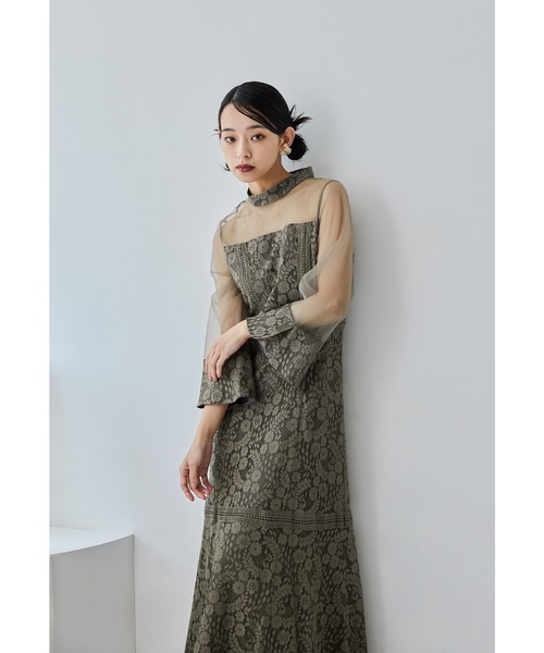 niana(ニアナ)の「フラワーレースチュール切替フレアドレス パーティードレス オケージョンドレス 結婚式 二次会 同窓会 成人式 お呼ばれワンピース(ドレス・レディース・ブラック/アッシュブラウン/チャコール・M/S)」の11枚目の写真