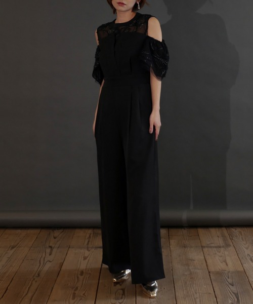 My shawty（ﾏｲｼｬｳﾃｨｰ）の「2way fringe lace pants dress（パンツドレス・レディース・ブラック/キャメル/ブルー・MEDIUM/SMALL）」の22枚目の写真