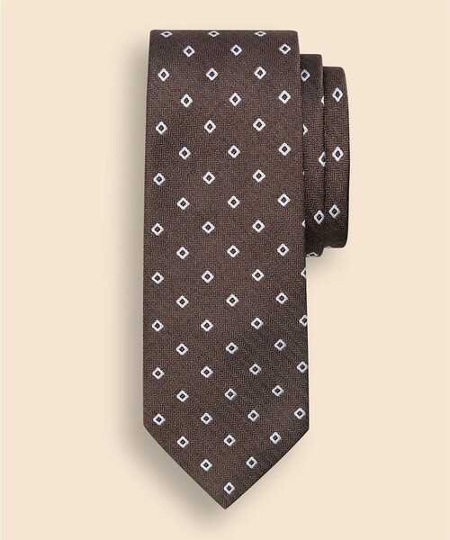 【今季完売品】Brooks Brothers シルクカルザイタイ シルク スクエアモチーフ ジャカードタイ | Brooks Brothers