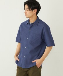 SHIPS ブラウス　ネイビー SHIPS】長袖シャツブラウス メンズL ネイビー 日本製 綿100