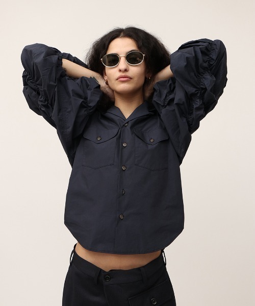 leinwande（ラインヴァンド）の「Flower Babble Work Shirts（シャツ/ブラウス・レディース・カーキブラウン/ネイビー・ONE SIZE）」の19枚目の写真