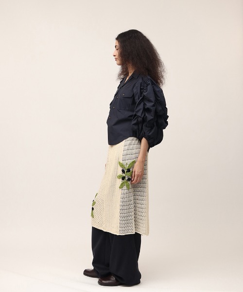 leinwande（ラインヴァンド）の「Flower Babble Work Shirts（シャツ/ブラウス・レディース・カーキブラウン/ネイビー・ONE SIZE）」の21枚目の写真