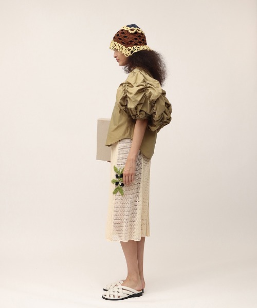 leinwande（ラインヴァンド）の「Flower Babble Work Shirts（シャツ/ブラウス・レディース・カーキブラウン/ネイビー・ONE SIZE）」の3枚目の写真