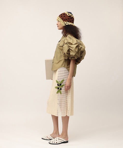 leinwande（ラインヴァンド）の「Flower Babble Work Shirts（シャツ/ブラウス・レディース・カーキブラウン/ネイビー・ONE SIZE）」の4枚目の写真