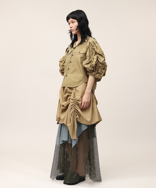 leinwande（ラインヴァンド）の「Flower Babble Work Shirts（シャツ/ブラウス・レディース・カーキブラウン/ネイビー・ONE SIZE）」の7枚目の写真