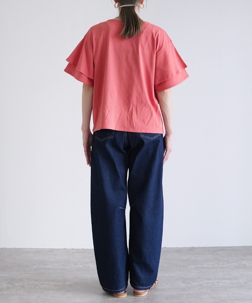 reca（レカ）の「フレアスリーブカットソー（Tシャツ/カットソー・レディース・アイボリー/ブラック/コーラル・M）」の15枚目の写真