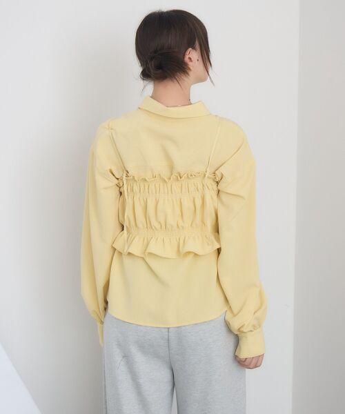 RETRO GIRL(レトロガール)の「ギャザーキャミsetシャツ(シャツ/ブラウス・レディース・ベージュ/オフホワイト/イエロー・FREE)」の8枚目の写真