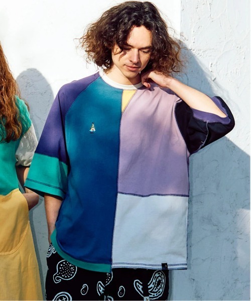 go slow caravan(ゴースローキャラバン)の「USA/C 切替CRAZY ハーフスリーブ ゆったり TEE(Tシャツ/カットソー・メンズ・その他1/その他2・MEDIUM/X-LARGE/LARGE)」の2枚目の写真