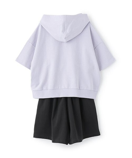 LOVETOXIC（ラブトキシック）の「【GOODPRICE】【綿100％】半袖パーカセットアップ（セットアップ・キッズ・ブラック/ホワイト系その他/ラベンダー/オフホワイト・M:150cm/L:160cm/S:140cm）」の5枚目の写真