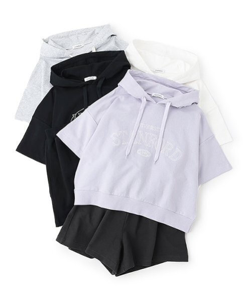 LOVETOXIC（ラブトキシック）の「【GOODPRICE】【綿100％】半袖パーカセットアップ（セットアップ・キッズ・ブラック/ホワイト系その他/ラベンダー/オフホワイト・M:150cm/L:160cm/S:140cm）」の22枚目の写真