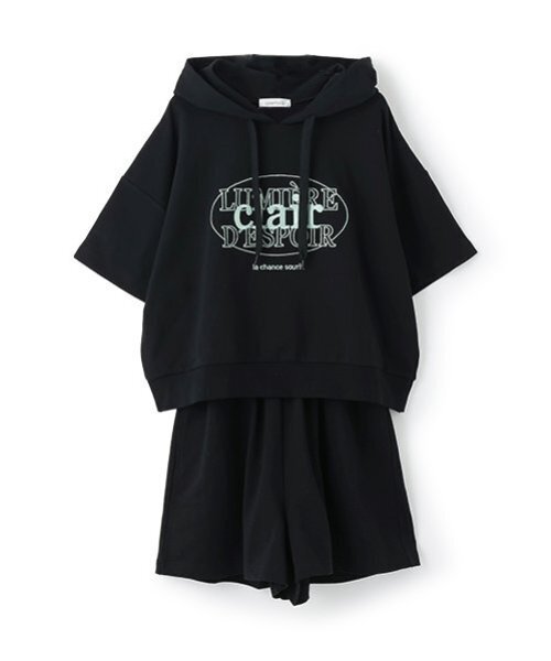 LOVETOXIC（ラブトキシック）の「【GOODPRICE】【綿100％】半袖パーカセットアップ（セットアップ・キッズ・ブラック/ホワイト系その他/ラベンダー/オフホワイト・M:150cm/L:160cm/S:140cm）」の15枚目の写真