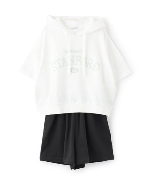 LOVETOXIC（ラブトキシック）の「【GOODPRICE】【綿100％】半袖パーカセットアップ（セットアップ・キッズ・ブラック/ホワイト系その他/ラベンダー/オフホワイト・M:150cm/L:160cm/S:140cm）」の20枚目の写真