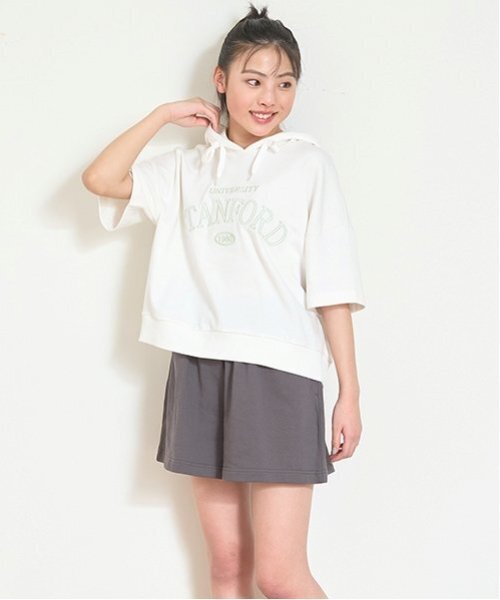 LOVETOXIC（ラブトキシック）の「【GOODPRICE】【綿100％】半袖パーカセットアップ（セットアップ・キッズ・ブラック/ホワイト系その他/ラベンダー/オフホワイト・M:150cm/L:160cm/S:140cm）」の9枚目の写真