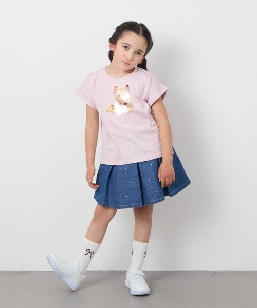 a.v.v（アーヴェヴェ）の「【毛玉になりにくい/安心の綿100％/キラキラスパンコール】[100-130]モチーフアソートTシャツ（Tシャツ/カットソー・キッズ・ダークインディゴブルー/ライトピンク・100/110/120/130）」の10枚目の写真