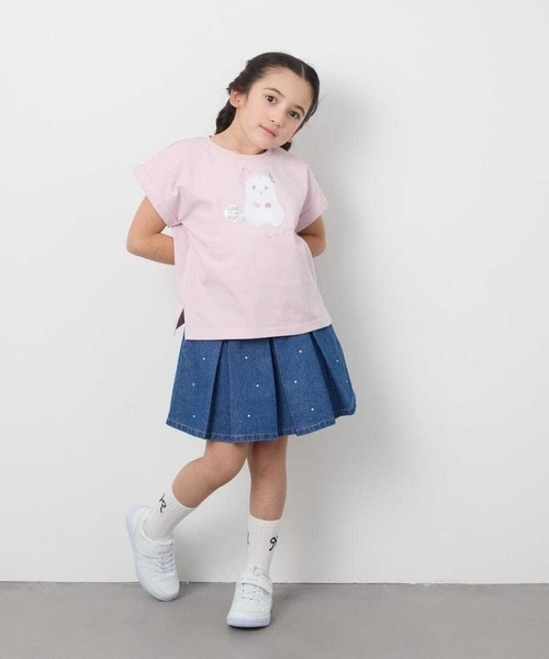 a.v.v（アーヴェヴェ）の「【毛玉になりにくい/安心の綿100％/キラキラスパンコール】[100-130]モチーフアソートTシャツ（Tシャツ/カットソー・キッズ・ダークインディゴブルー/ライトピンク・100/110/120/130）」の14枚目の写真