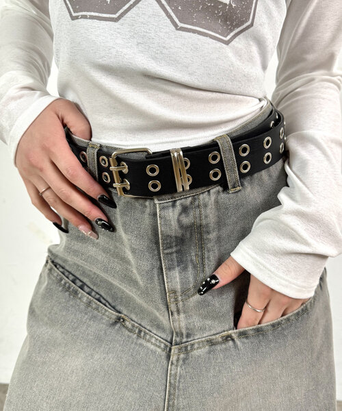 WHO'S WHO gallery（フーズフーギャラリー）の「【新色追加】フェイクレザーガチャベルト（ベルト・レディース・ブラック/ダークブラウン・FREE）」の3枚目の写真