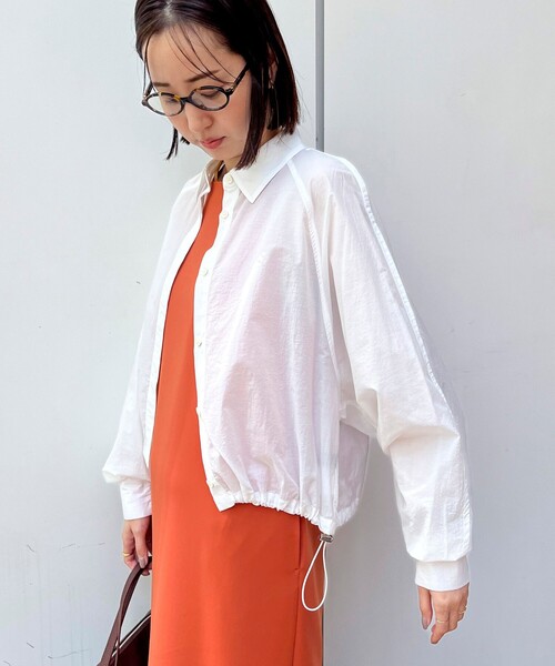 RONEL(ロネル)の「ライト ドローストリング シャツ(NEW)(シャツ/ブラウス・レディース・ブラック/ホワイト・S/M)」の1枚目の写真