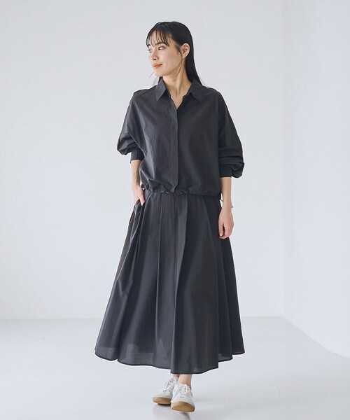 RONEL(ロネル)の「ライト ドローストリング シャツ(NEW)(シャツ/ブラウス・レディース・ブラック/ホワイト・S/M)」の5枚目の写真