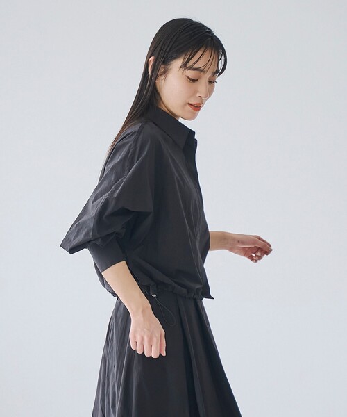 RONEL(ロネル)の「ライト ドローストリング シャツ(NEW)(シャツ/ブラウス・レディース・ブラック/ホワイト・S/M)」の11枚目の写真