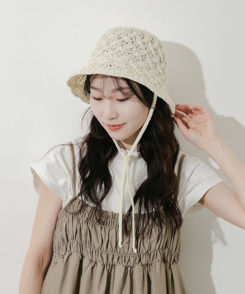 SMELLY（スメリー）の「クロスアミサーモハット（ハット・レディース・アイボリー/ブラック・-）」の15枚目の写真