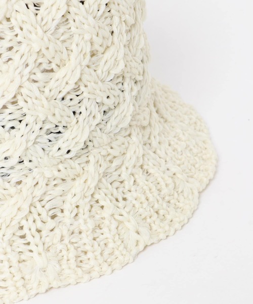 SMELLY（スメリー）の「クロスアミサーモハット（ハット・レディース・アイボリー/ブラック・-）」の5枚目の写真