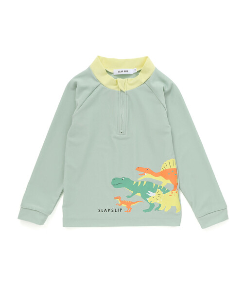 SLAP SLIP（スラップスリップ）の「はたらくくるまうみのいきもの恐竜ドドーンとモチーフプリントハーフジップラッシュガード(90~130cm)（ラッシュガード・キッズ・ブルー/ホワイト/グリーン・90cm/100cm/110cm/120cm/130cm）」の10枚目の写真
