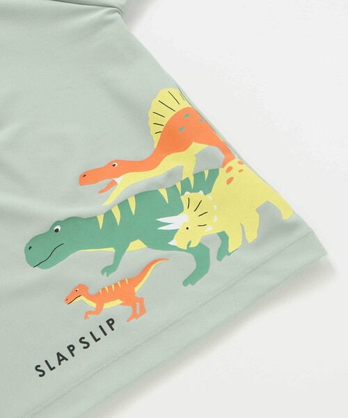 SLAP SLIP（スラップスリップ）の「はたらくくるまうみのいきもの恐竜ドドーンとモチーフプリントハーフジップラッシュガード(90~130cm)（ラッシュガード・キッズ・ブルー/ホワイト/グリーン・90cm/100cm/110cm/120cm/130cm）」の15枚目の写真