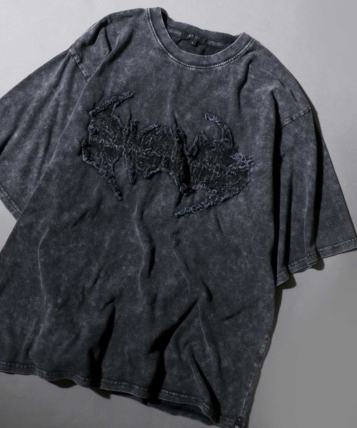 SITRY(シトリー)の「Chemical Wash Grunge Style T-Shirt/グランジ ケミカル加工 フリンジ加工 ヴィンテージライク オーバーサイズ 半袖Tシャツ レディース メンズ(Tシャツ/カットソー・メンズ・ブラック系その他/グレー系その他/ブラック系その他2/グレー系その他2・M/L)」の1枚目の写真