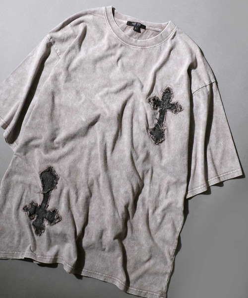 SITRY(シトリー)の「Chemical Wash Grunge Style T-Shirt/グランジ ケミカル加工 フリンジ加工 ヴィンテージライク オーバーサイズ 半袖Tシャツ レディース メンズ(Tシャツ/カットソー・メンズ・ブラック系その他/グレー系その他/ブラック系その他2/グレー系その他2・M/L)」の4枚目の写真