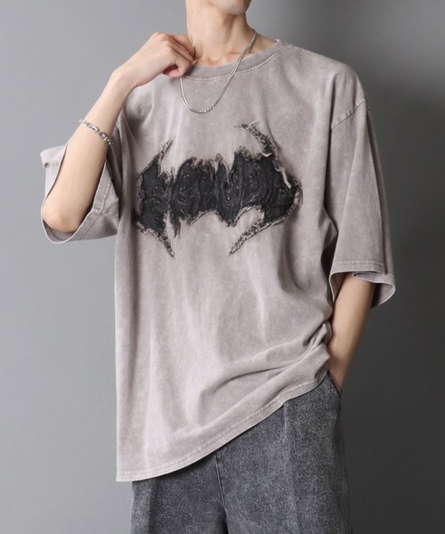 SITRY(シトリー)の「Chemical Wash Grunge Style T-Shirt/グランジ ケミカル加工 フリンジ加工 ヴィンテージライク オーバーサイズ 半袖Tシャツ レディース メンズ(Tシャツ/カットソー・メンズ・ブラック系その他/グレー系その他/ブラック系その他2/グレー系その他2・M/L)」の8枚目の写真