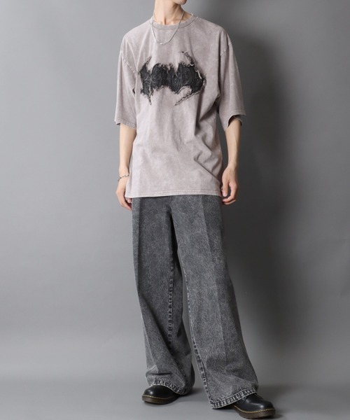 SITRY(シトリー)の「Chemical Wash Grunge Style T-Shirt/グランジ ケミカル加工 フリンジ加工 ヴィンテージライク オーバーサイズ 半袖Tシャツ レディース メンズ(Tシャツ/カットソー・メンズ・ブラック系その他/グレー系その他/ブラック系その他2/グレー系その他2・M/L)」の10枚目の写真