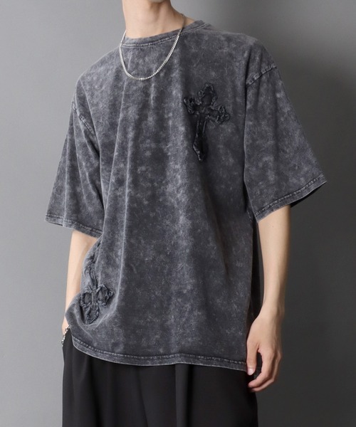 SITRY(シトリー)の「Chemical Wash Grunge Style T-Shirt/グランジ ケミカル加工 フリンジ加工 ヴィンテージライク オーバーサイズ 半袖Tシャツ レディース メンズ(Tシャツ/カットソー・メンズ・ブラック系その他/グレー系その他/ブラック系その他2/グレー系その他2・M/L)」の11枚目の写真