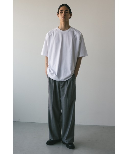 STYLEMIXER(スタイルミキサー)の「リブハーフスリーブT(Tシャツ/カットソー・メンズ・ホワイト/チャコールグレー/グリーン・MEDIUM/LARGE)」の4枚目の写真