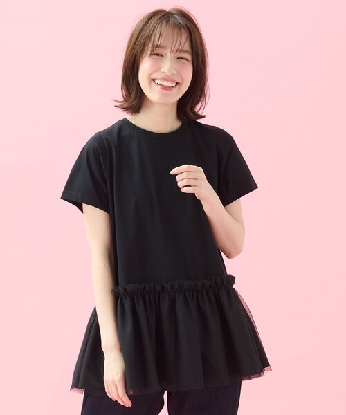 ANY（エニィ）の「ソロナチュールチュニック（Tシャツ/カットソー・レディース・ホワイト系/ブラック系・F）」の2枚目の写真
