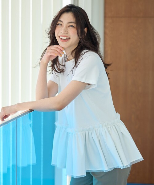 ANY（エニィ）の「ソロナチュールチュニック（Tシャツ/カットソー・レディース・ホワイト系/ブラック系・F）」の3枚目の写真