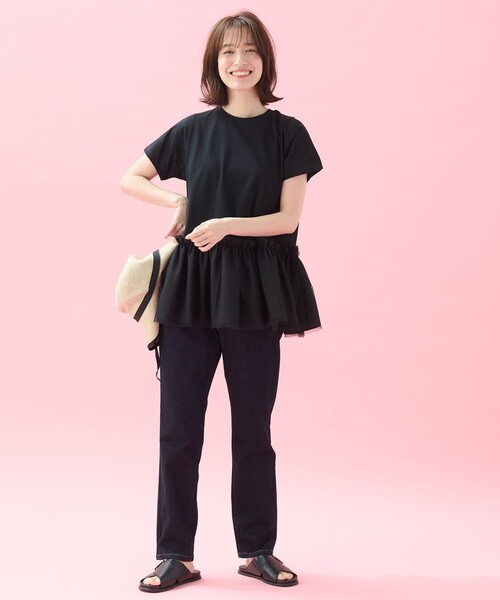 ANY（エニィ）の「ソロナチュールチュニック（Tシャツ/カットソー・レディース・ホワイト系/ブラック系・F）」の10枚目の写真