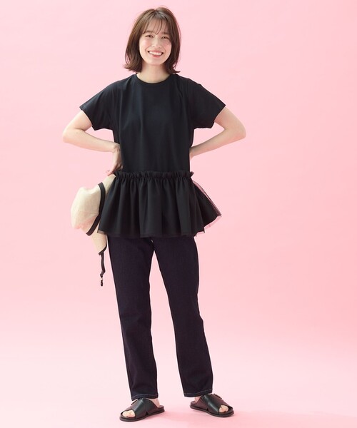 ANY（エニィ）の「ソロナチュールチュニック（Tシャツ/カットソー・レディース・ホワイト系/ブラック系・F）」の11枚目の写真