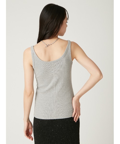 FRAY I.D（フレイアイディー）の「ナローテレコタンクトップ/ウォッシャブル（タンクトップ・レディース・ホワイト/ライトピンク/ブラック/グレー・FREE）」の7枚目の写真