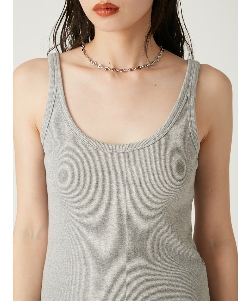 FRAY I.D（フレイアイディー）の「ナローテレコタンクトップ/ウォッシャブル（タンクトップ・レディース・ホワイト/ライトピンク/ブラック/グレー・FREE）」の9枚目の写真