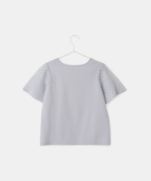 ROPE' PICNIC(ロペピクニック)の「【KIDS/キッズ】【UVカット・接触冷感】レースドッキングフレアスリーブトップス/リンクコーデ(Tシャツ/カットソー・キッズ・ブラック/ホワイト/サックスブルー・S/M/L)」の20枚目の写真