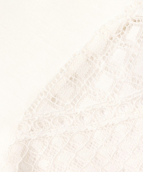 ROPE' PICNIC(ロペピクニック)の「【KIDS/キッズ】【UVカット・接触冷感】レースドッキングフレアスリーブトップス/リンクコーデ(Tシャツ/カットソー・キッズ・ブラック/ホワイト/サックスブルー・S/M/L)」の10枚目の写真