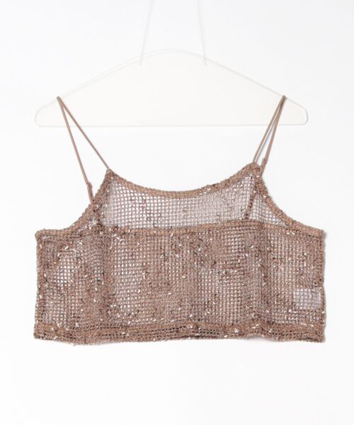 STYLEBLOCK（スタイルブロック）の「ネップメッシュビスチェ（ニット/セーター・レディース・オレンジ/ベージュ/ブラック/アイボリー・M）」の3枚目の写真