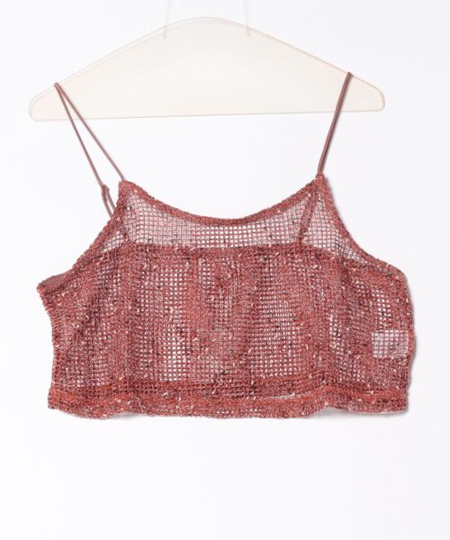 STYLEBLOCK（スタイルブロック）の「ネップメッシュビスチェ（ニット/セーター・レディース・オレンジ/ベージュ/ブラック/アイボリー・M）」の4枚目の写真