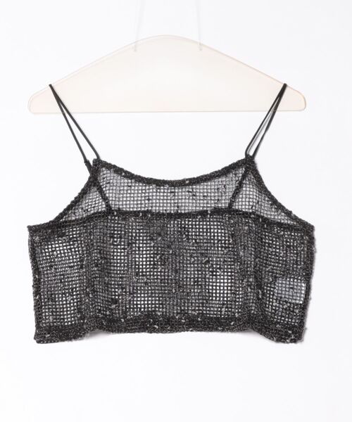 STYLEBLOCK（スタイルブロック）の「ネップメッシュビスチェ（ニット/セーター・レディース・オレンジ/ベージュ/ブラック/アイボリー・M）」の5枚目の写真