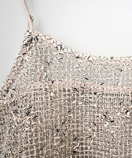 STYLEBLOCK（スタイルブロック）の「ネップメッシュビスチェ（ニット/セーター・レディース・オレンジ/ベージュ/ブラック/アイボリー・M）」の6枚目の写真